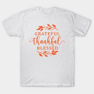 thankful grateful blessed leopard T-Shirt